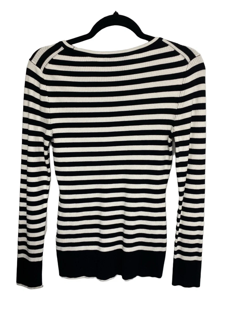 Karl Lagerfeld Paris Striped Ribbed Knit Sweater